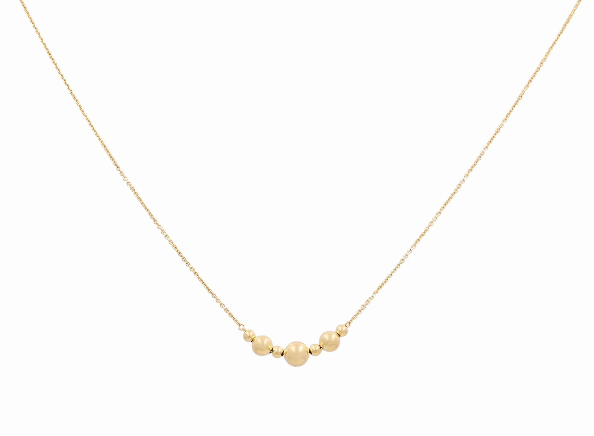 14K Yellow Gold Fashion Women's Necklace with Balls / Size 1mm 17" / Weight: 3.9 GR / DONK4BLL