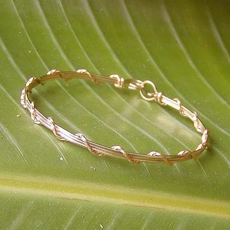 14kt Gold Filled 4-Strand Wire Wrapped Stackable Bracelet  SSSwa