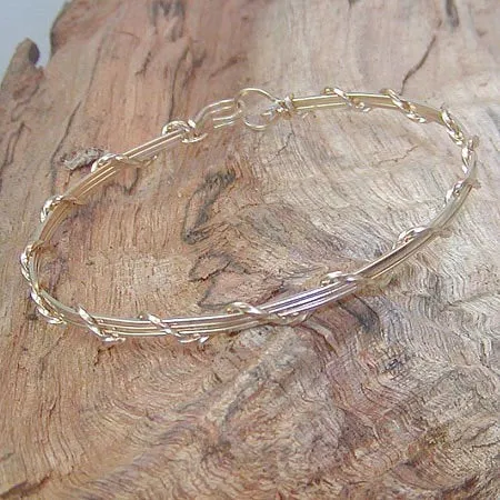14kt Gold Filled 4-Strand Wire Wrapped Stackable Bracelet  SSSwa