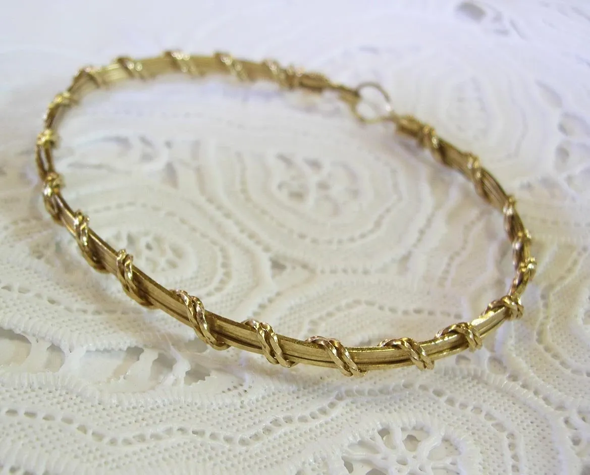 14kt Gold Filled Wire Double Overwrapped Stackable Bracelet  SSSS2wa