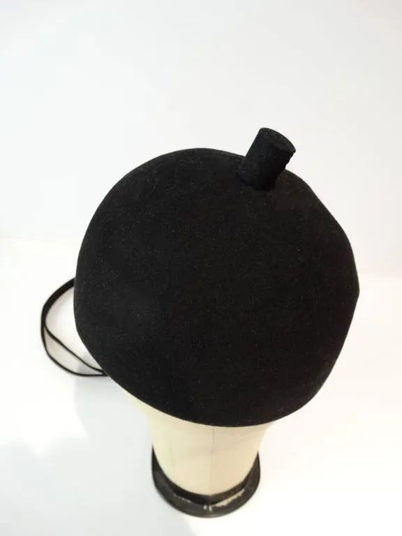1960s Adolfo II Beret Hat with Floral Crystal Pattern