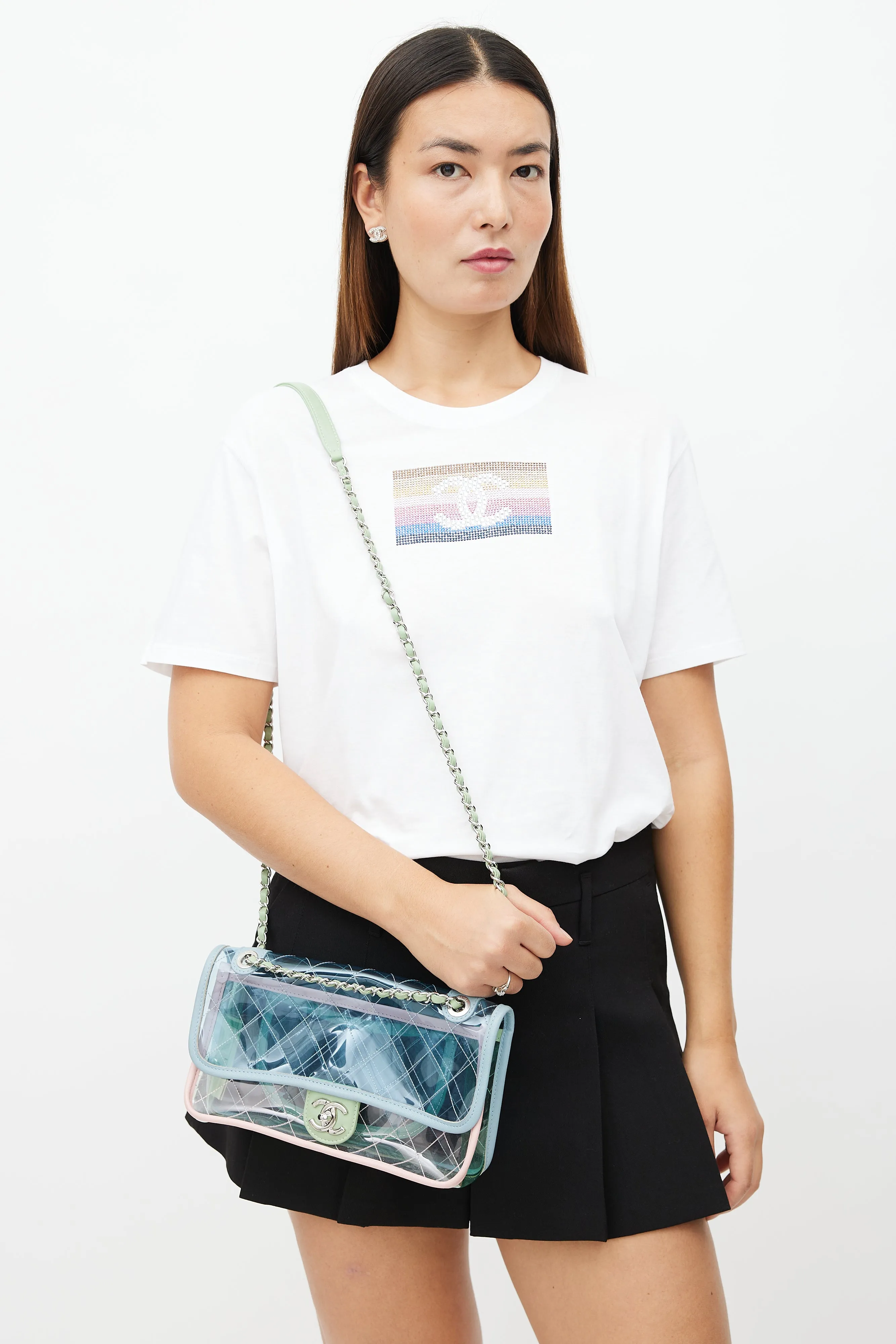 2018 Blue PVC Coco Splash Mini Shoulder Bag