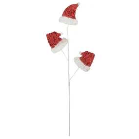 28" Red Glitter Santa Hat Holiday Spray: Red & White