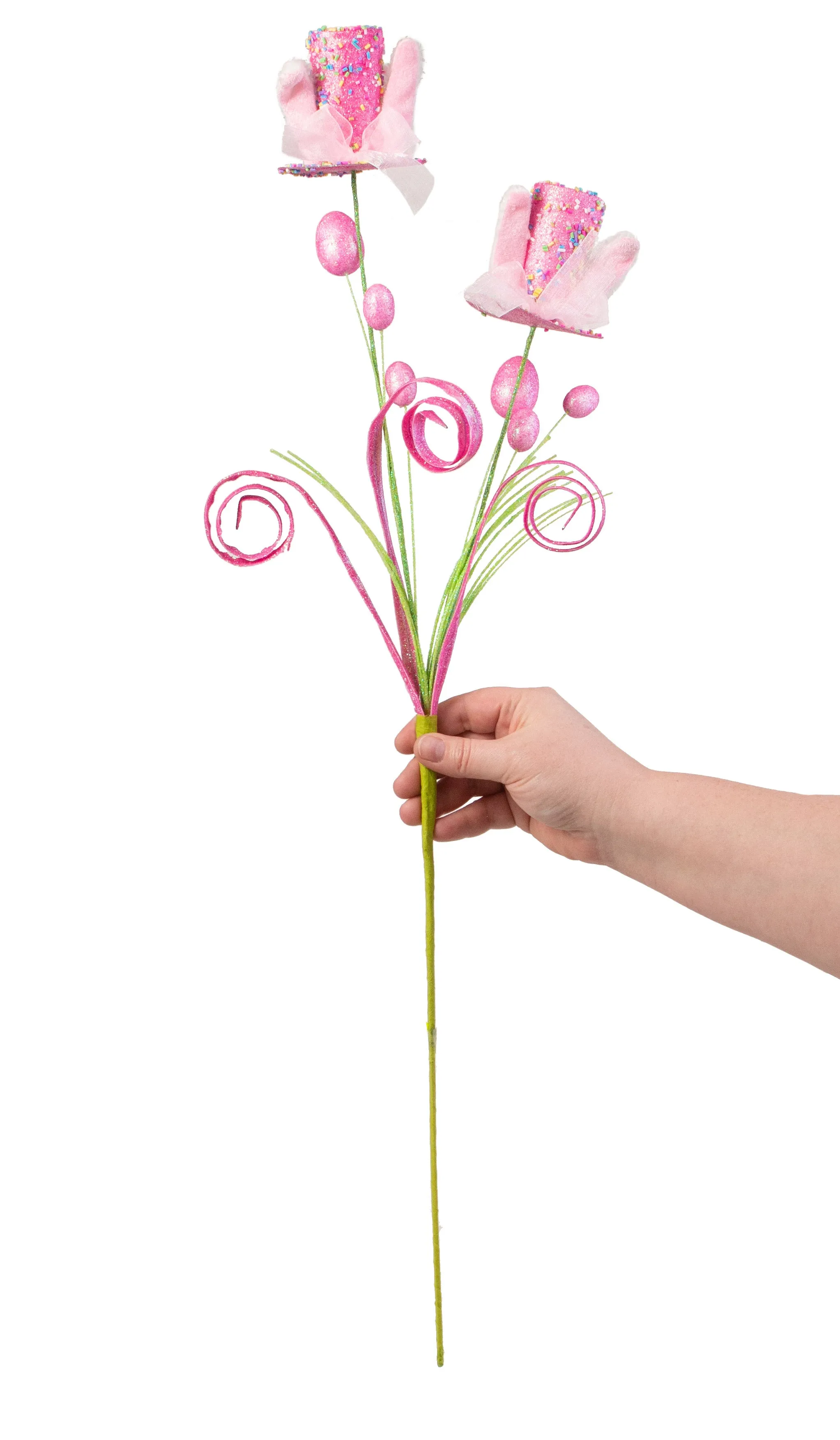 29" Bunny Ear Top Hat Spray: Fuchsia Pink