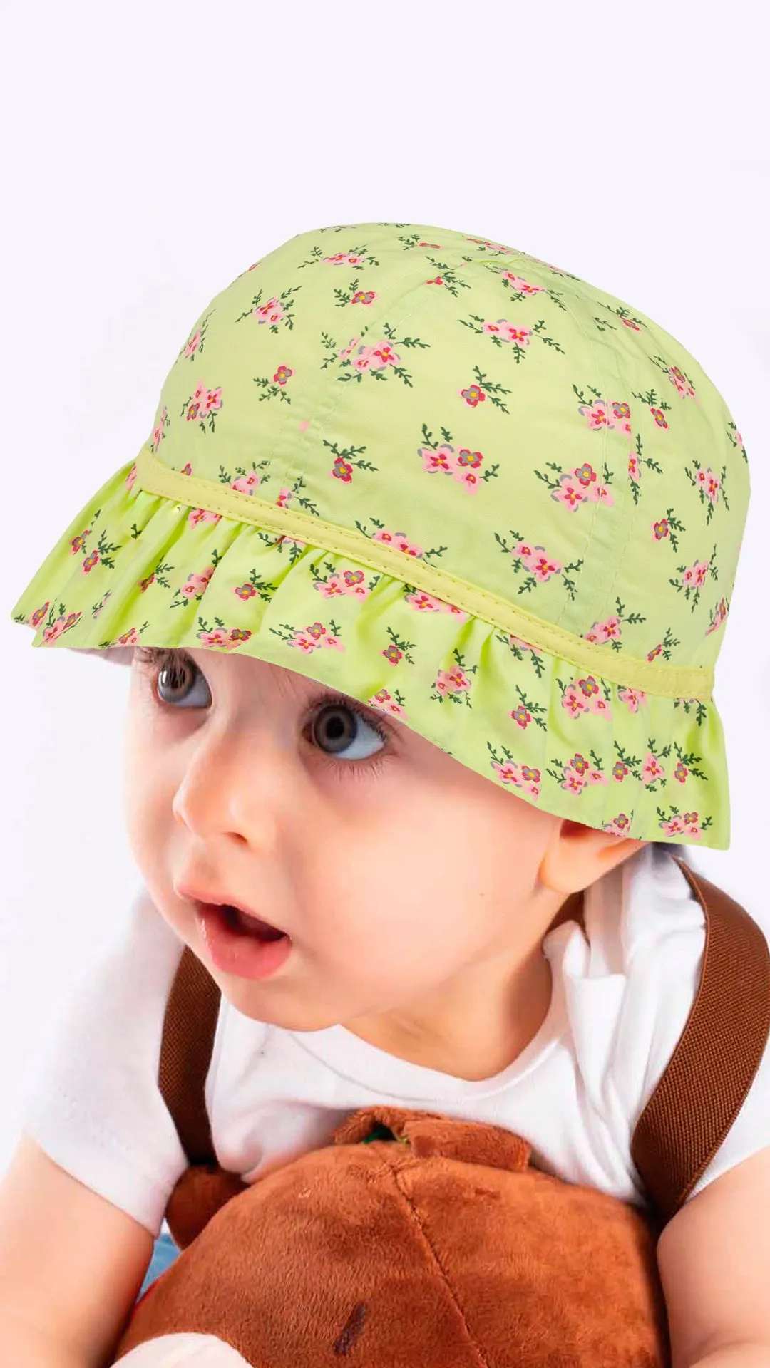 Beautiful Floral Print -Infant Girl Maxi Hat 0-18 Months