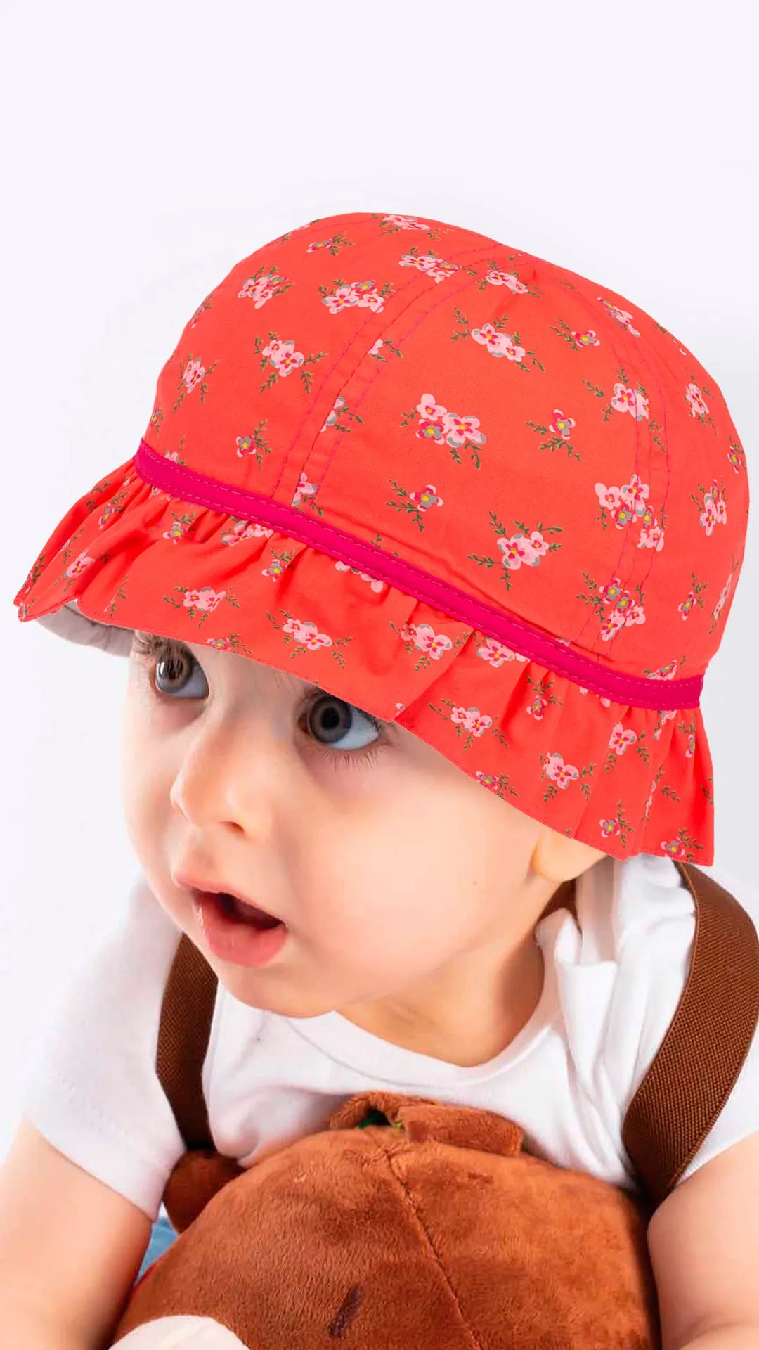 Beautiful Floral Print -Infant Girl Maxi Hat 0-18 Months
