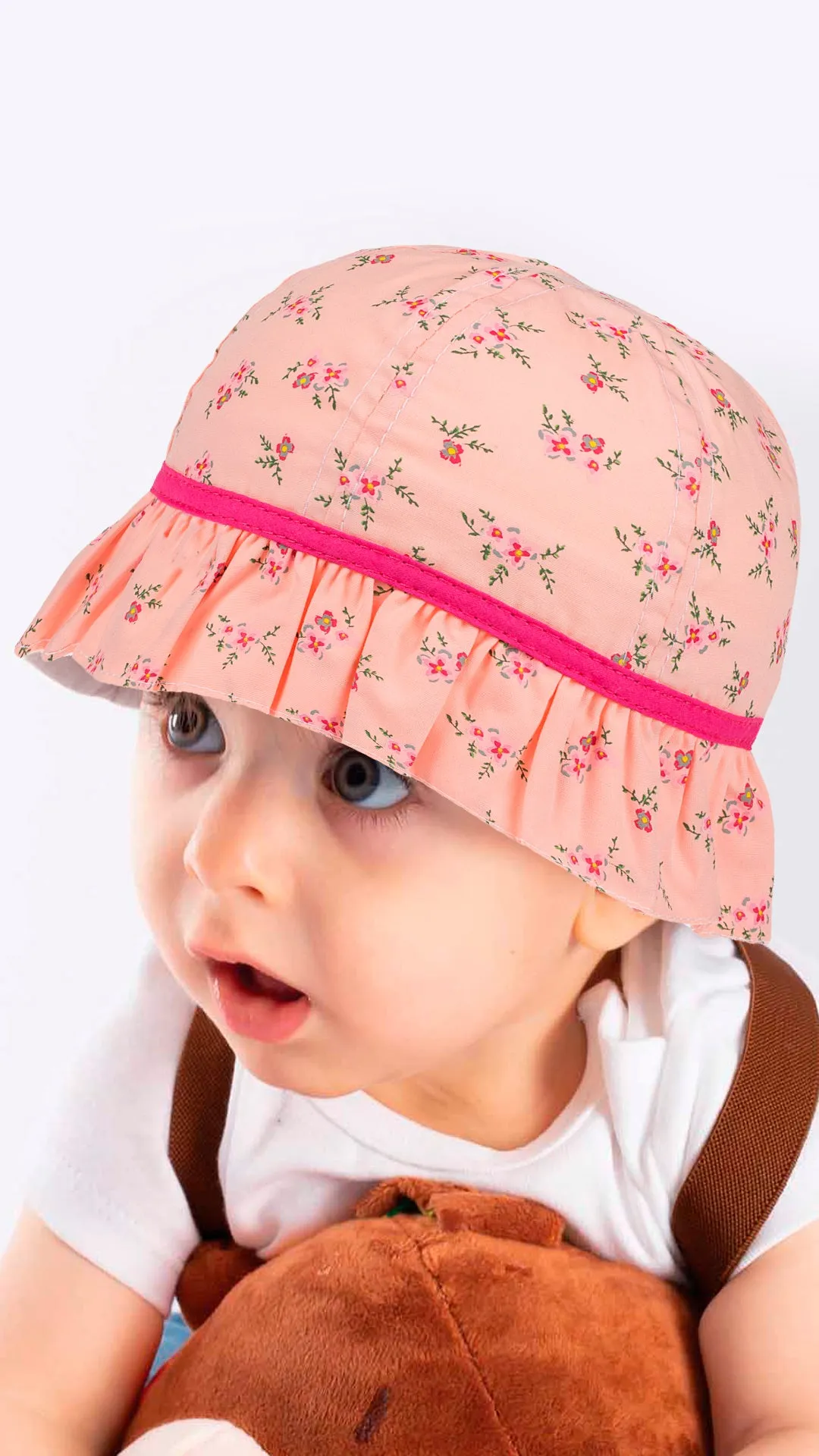 Beautiful Floral Print -Infant Girl Maxi Hat 0-18 Months