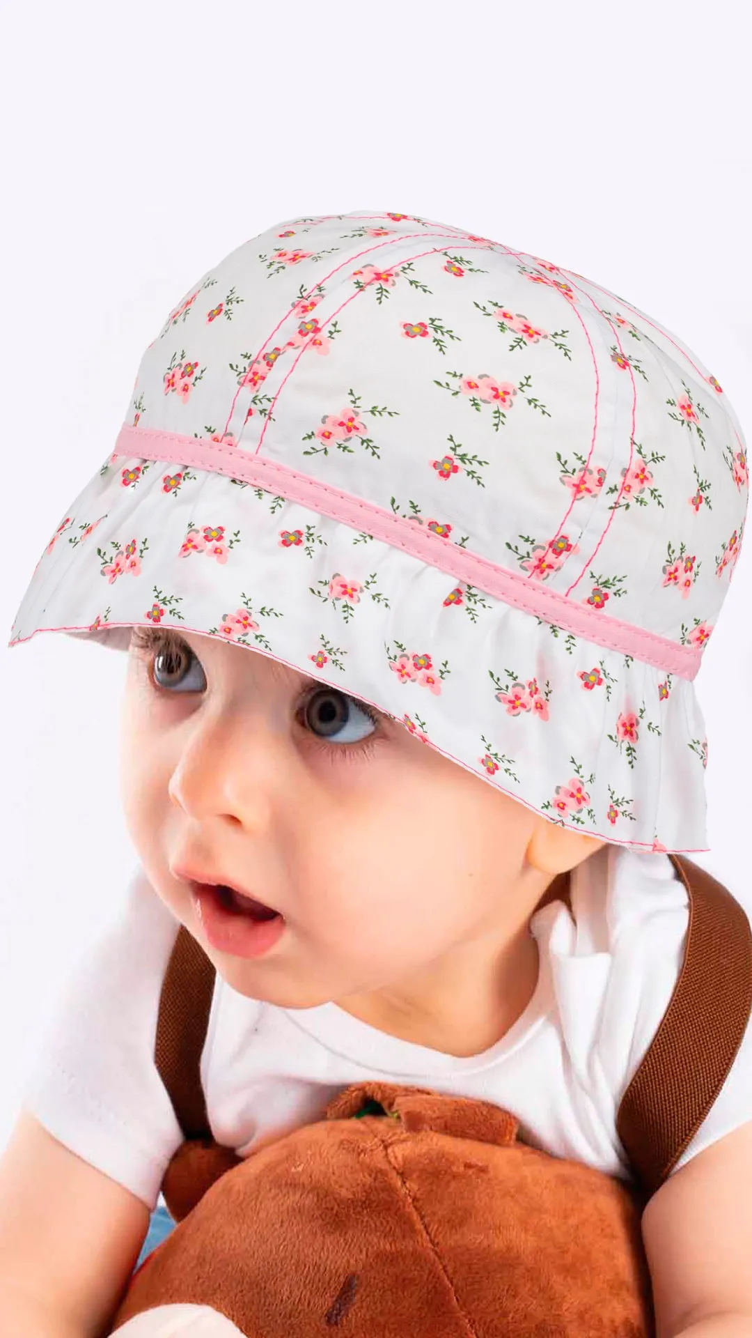 Beautiful Floral Print -Infant Girl Maxi Hat 0-18 Months