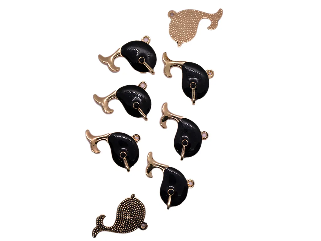 Black Dolphin Metal Charms