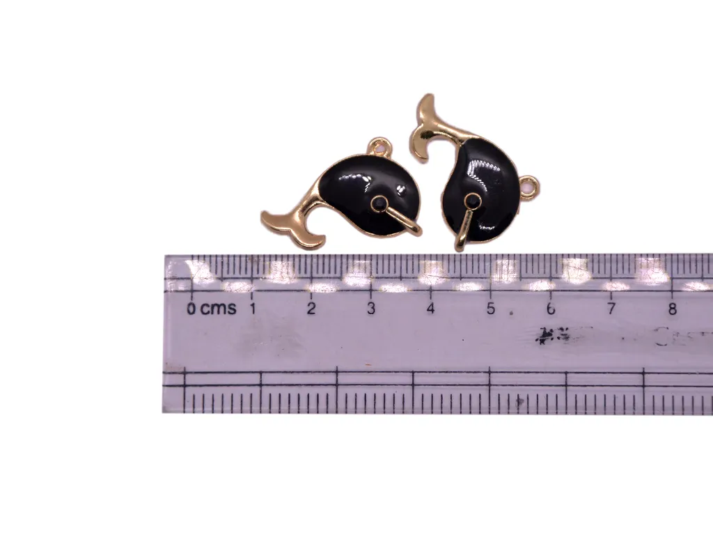Black Dolphin Metal Charms