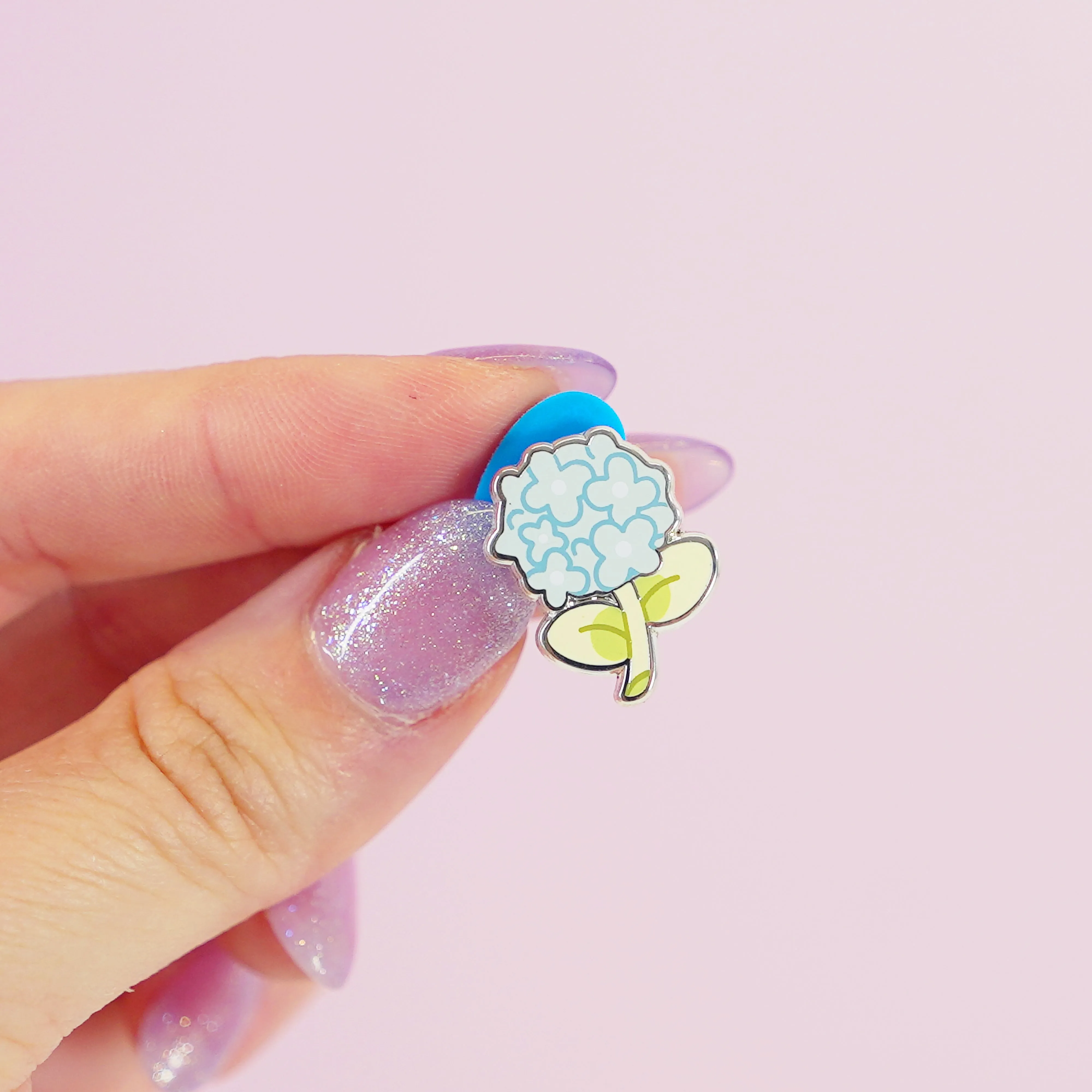 Blue Hydrangea Enamel Pin | Cute Floral Garden Accessory | Botanical Nature Brooch