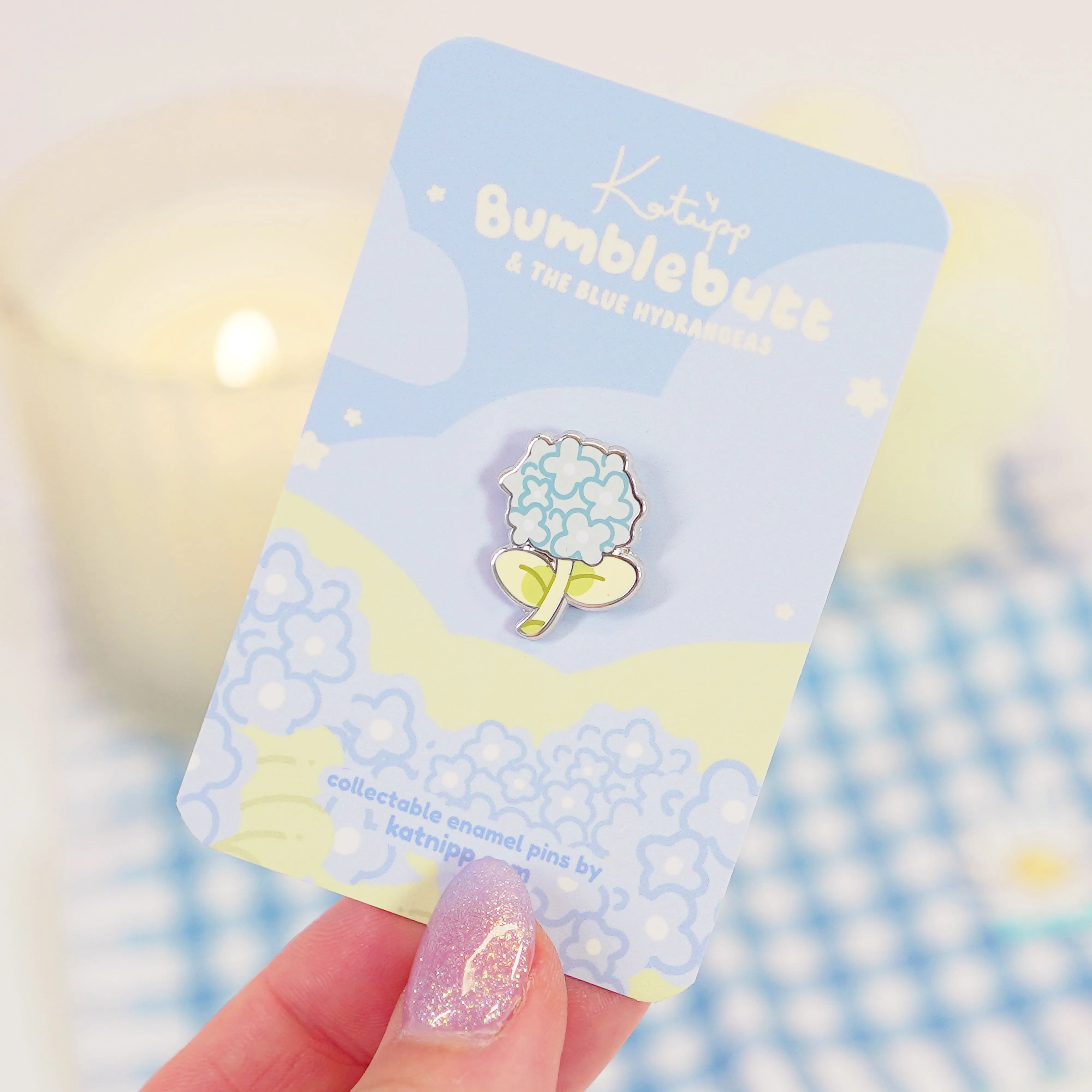 Blue Hydrangea Enamel Pin | Cute Floral Garden Accessory | Botanical Nature Brooch
