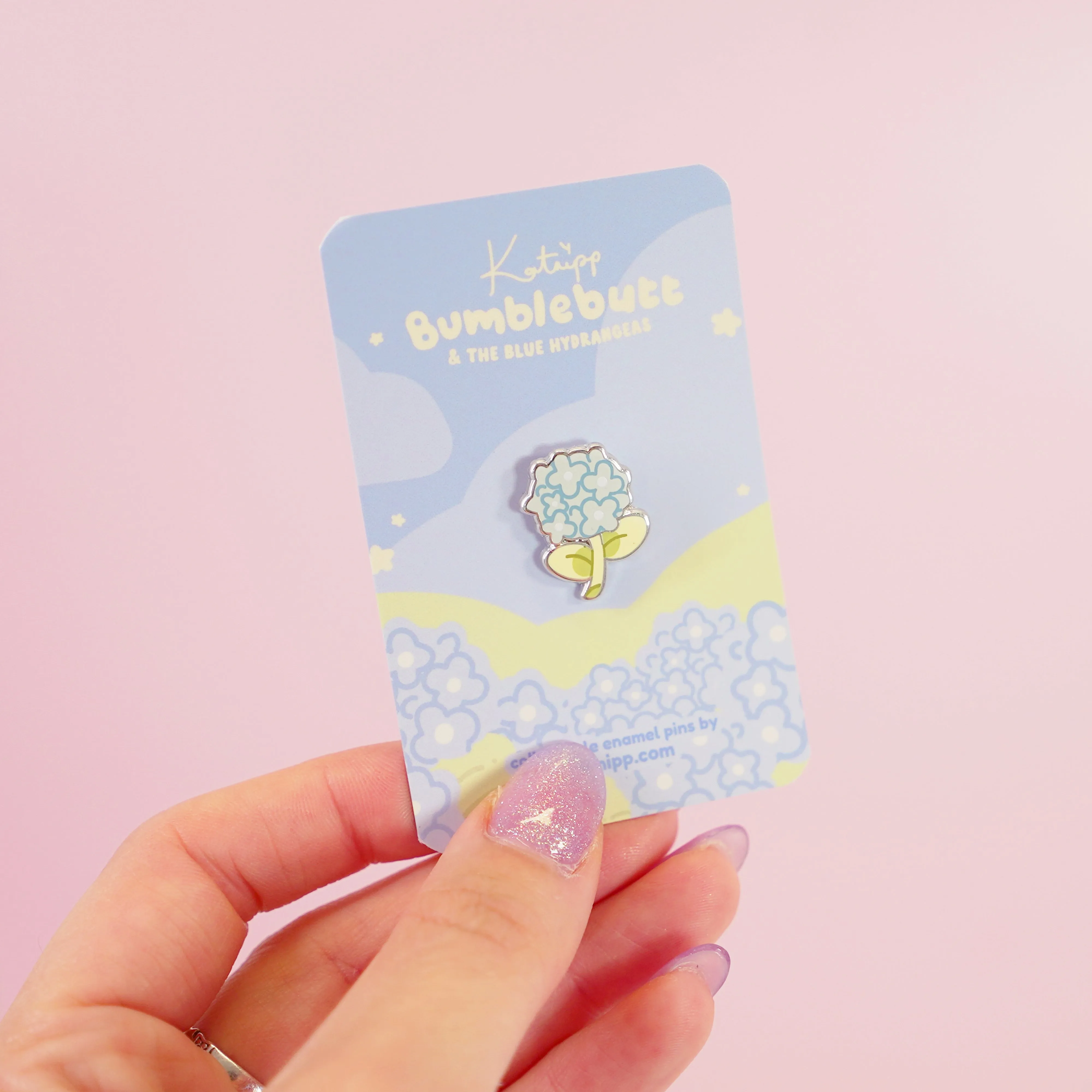 Blue Hydrangea Enamel Pin | Cute Floral Garden Accessory | Botanical Nature Brooch