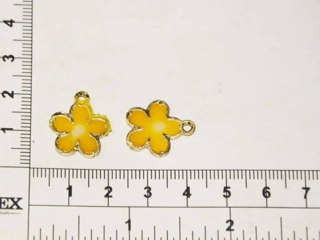 Bright Yellow Flower Charms