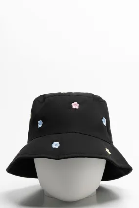 Bucket Hat Floral Black