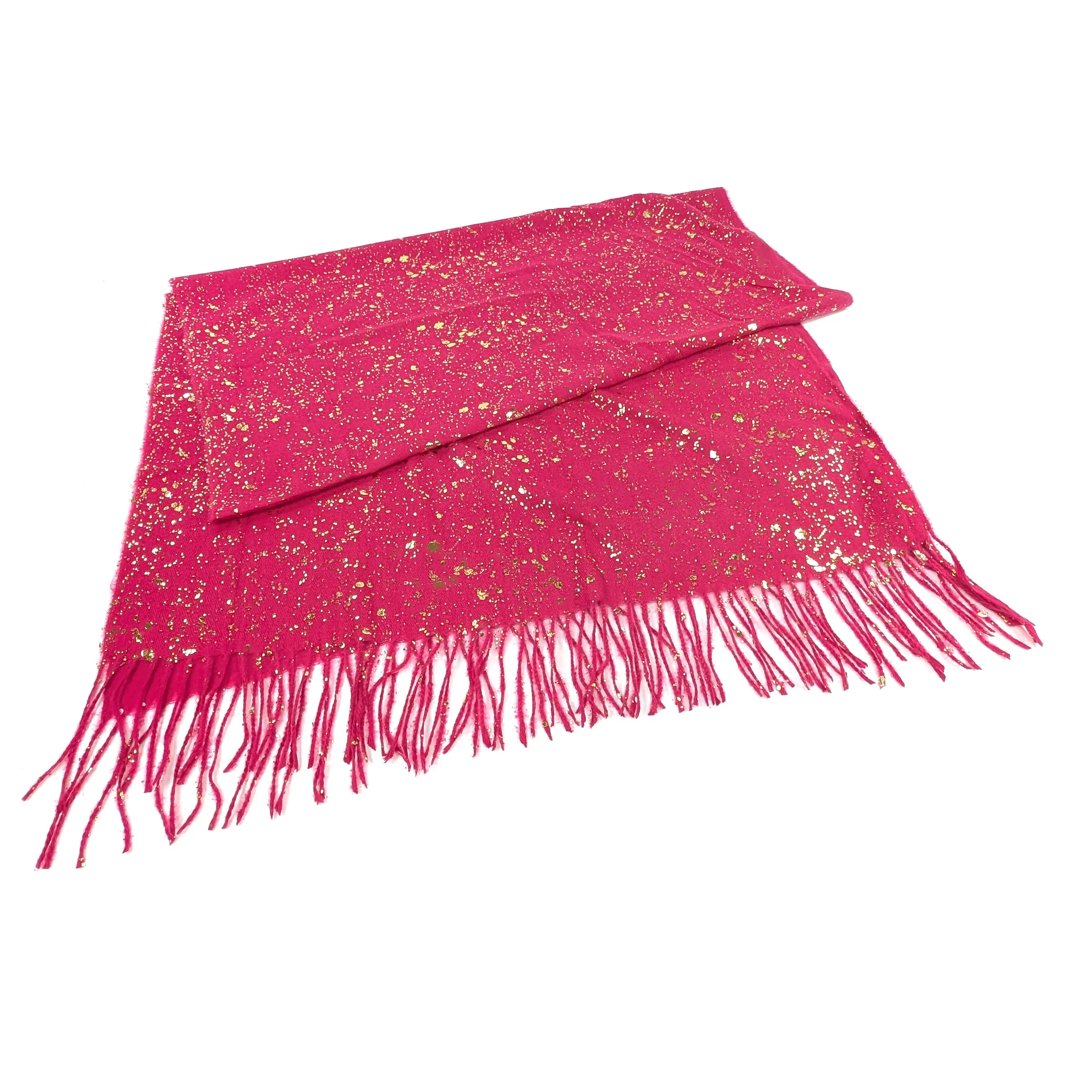 Byala - Splatters of Sparkle Pashmina (70x180cm) - Bright Pink
