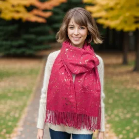 Byala - Splatters of Sparkle Pashmina (70x180cm) - Bright Pink