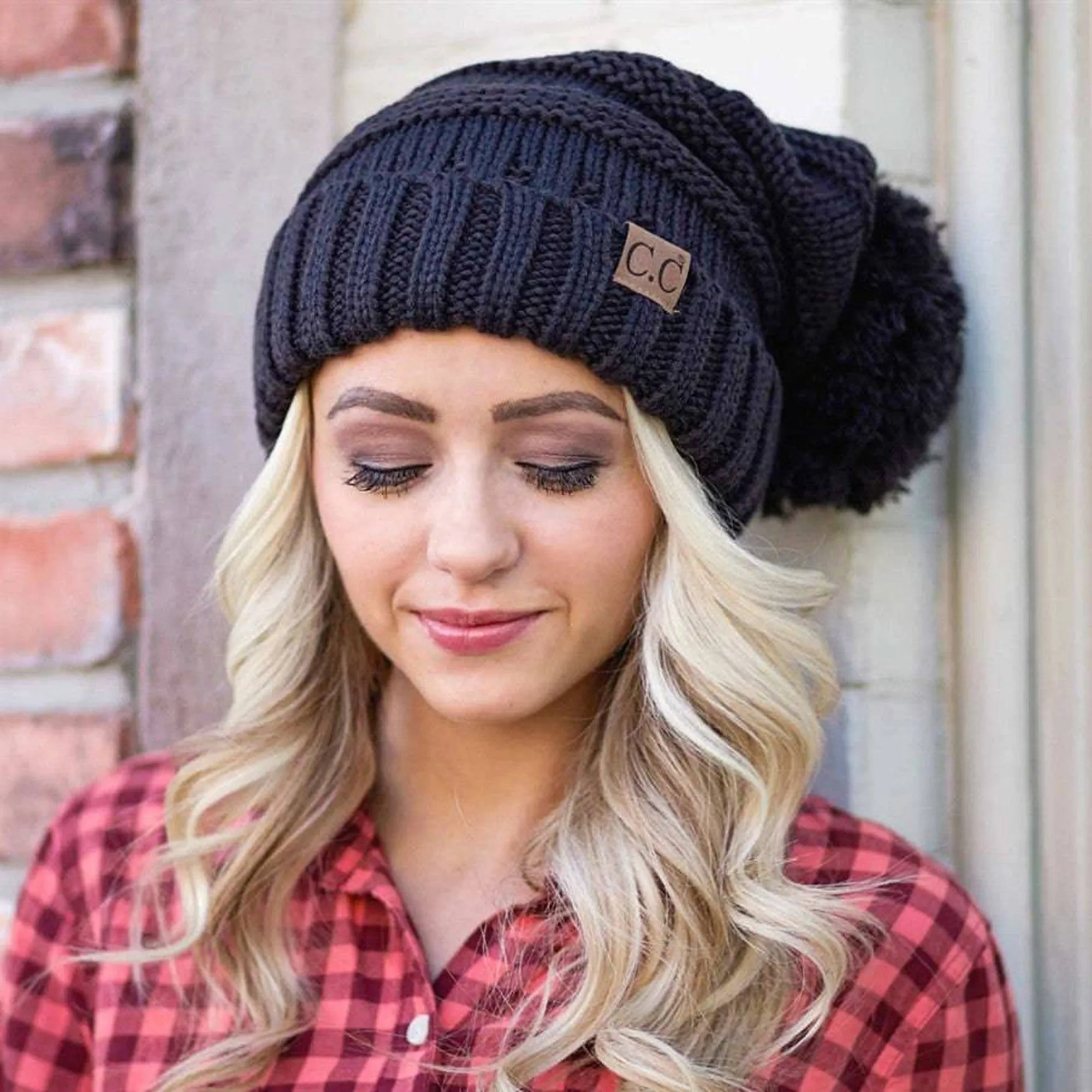 CC Slouchy Yarn Pom Beanie
