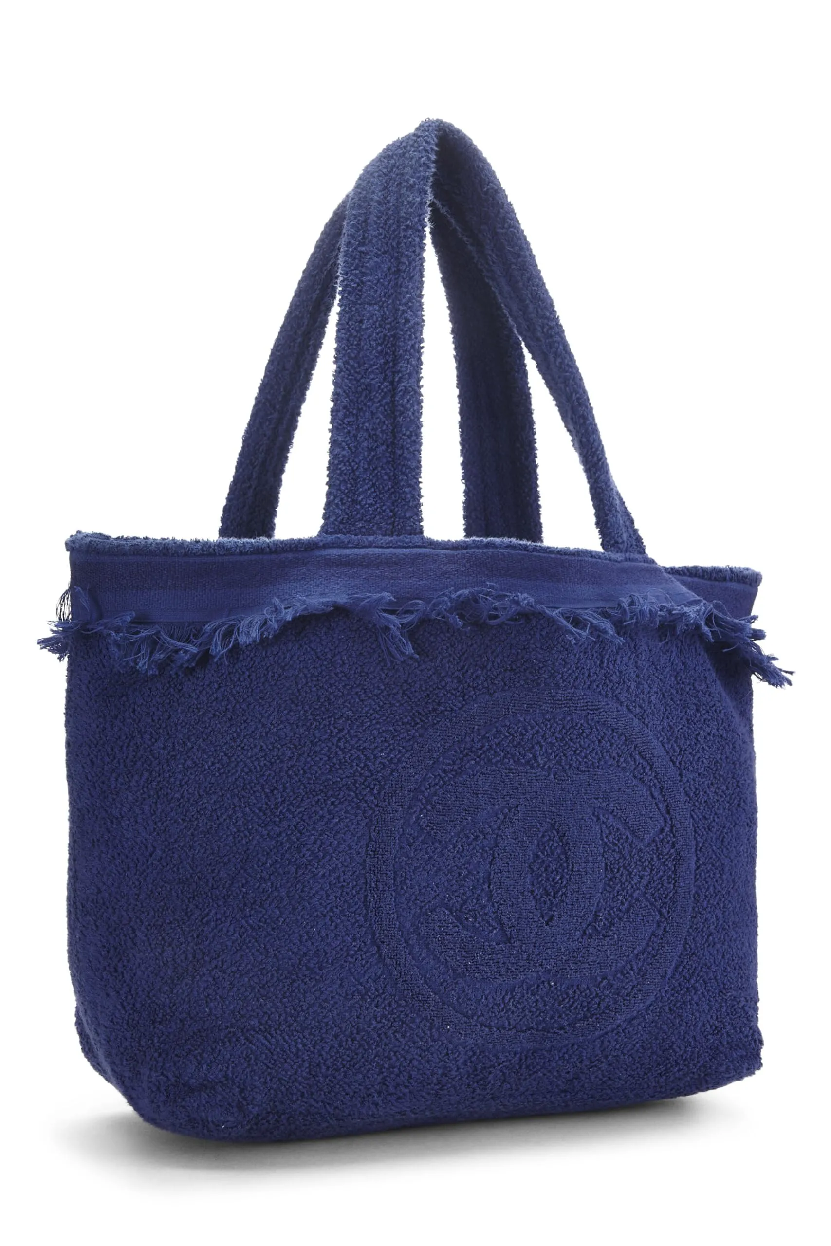 Chanel,  Blue Terry Cloth 'CC' Beach Tote Large, Blue