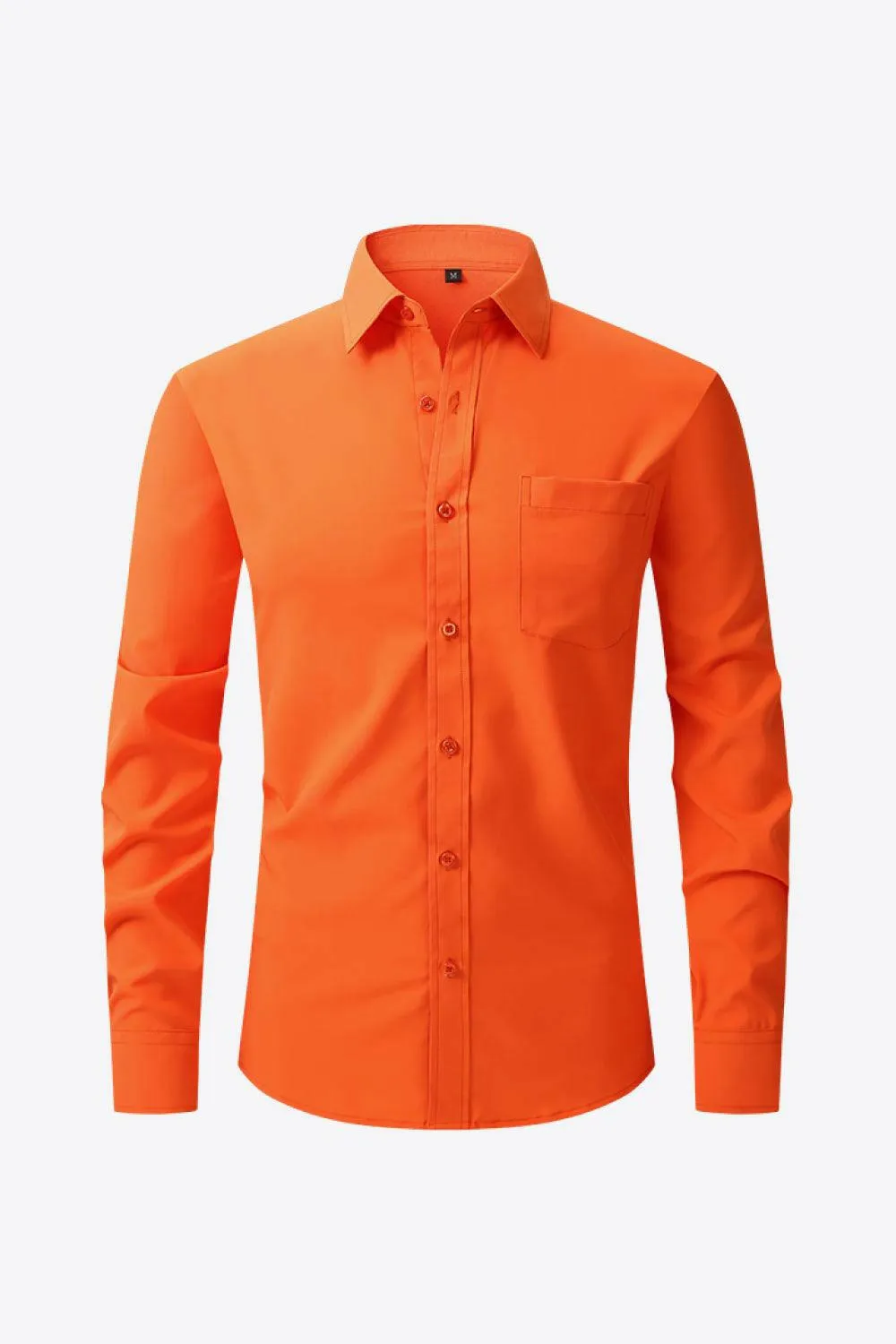 Classic Long Sleeve Collared Shirt with Pocket