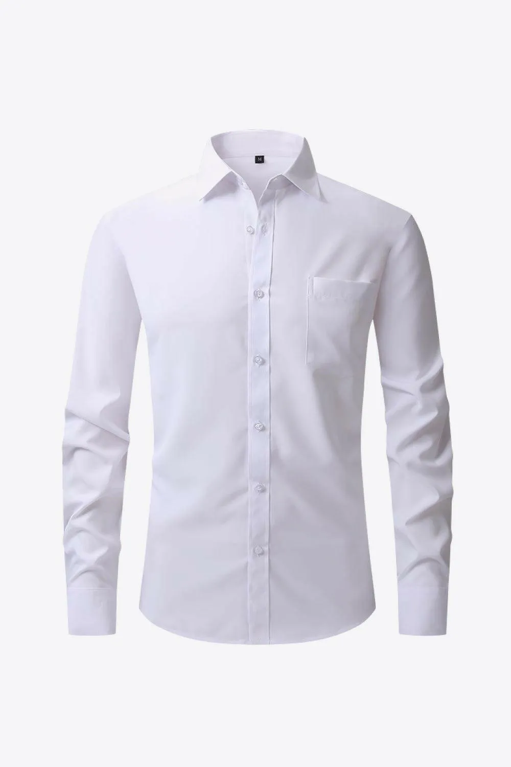 Classic Long Sleeve Collared Shirt with Pocket