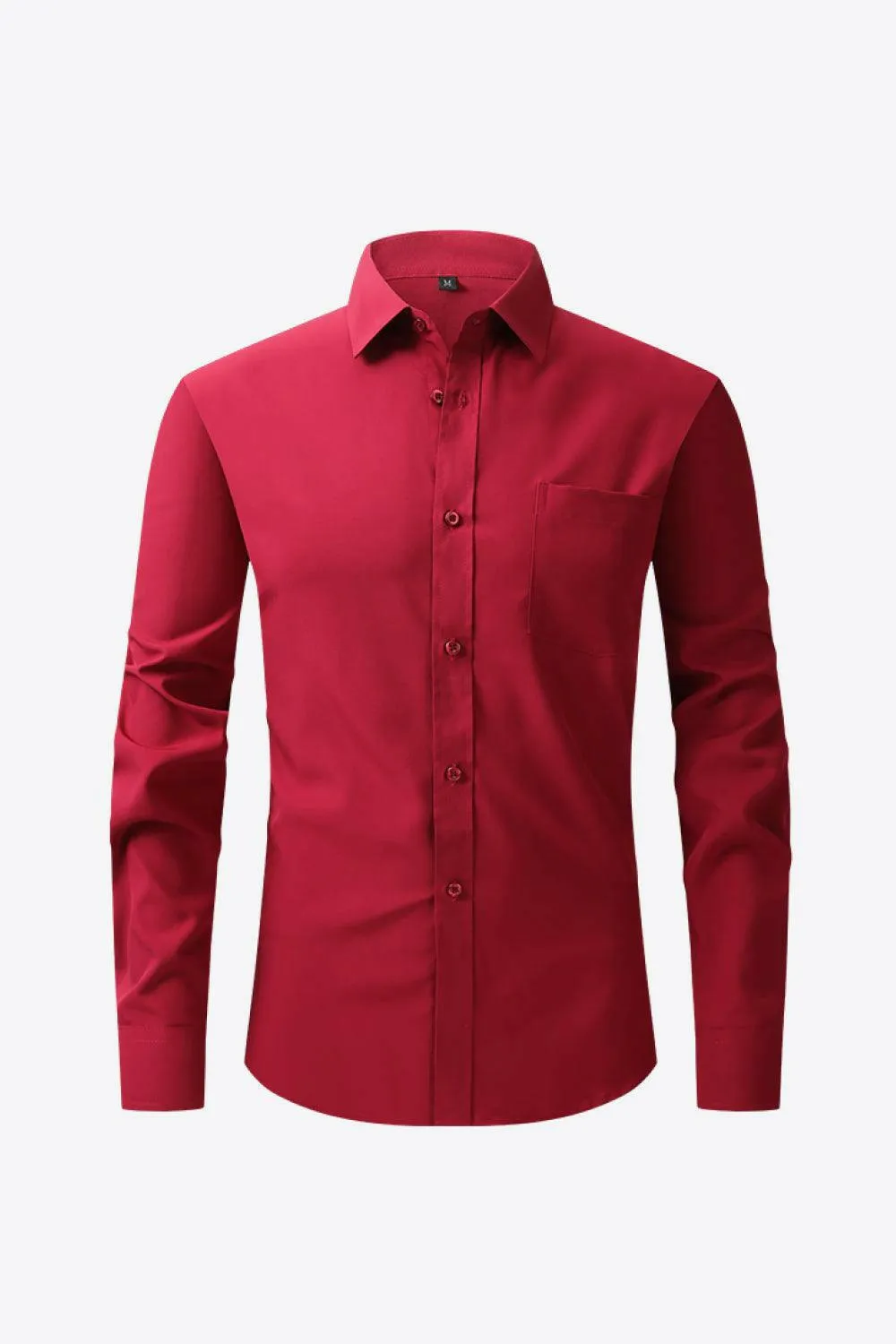 Classic Long Sleeve Collared Shirt with Pocket