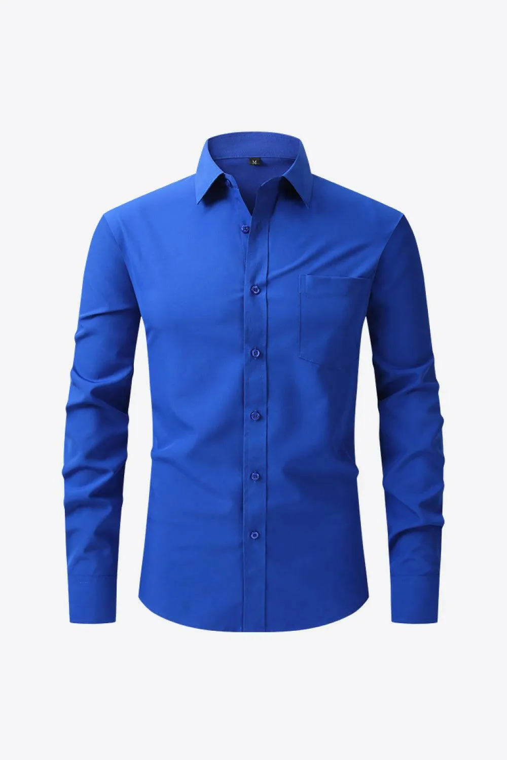 Classic Long Sleeve Collared Shirt with Pocket