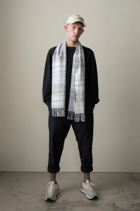 Contemporary Check Lambswool Scarf - Moonshadow