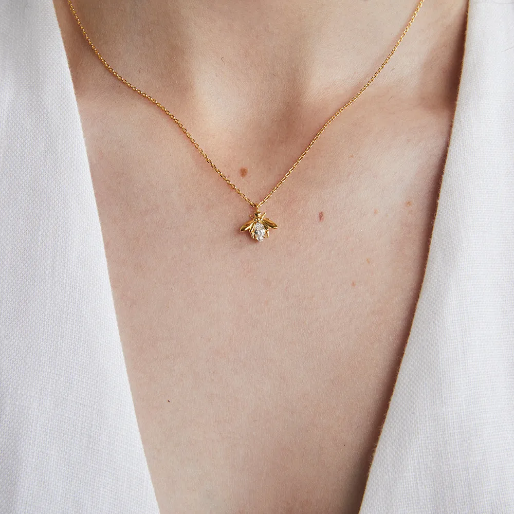 Crystal Bee Necklace