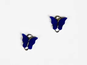 Dark Blue Butterfly Metal Charms