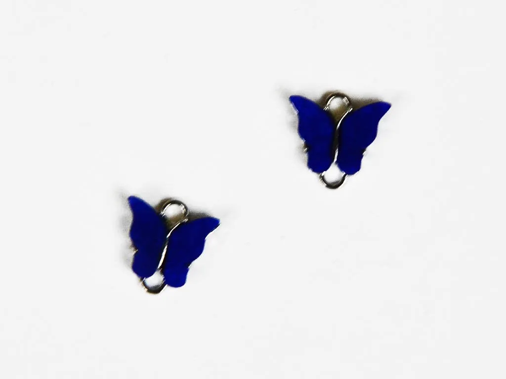Dark Blue Butterfly Metal Charms