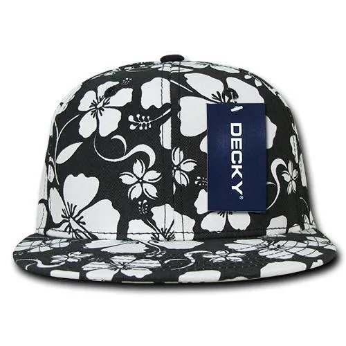 Decky 1065 Floral Flat Bill Snapback Hat