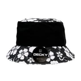 Decky 457 Floral Polo Bucket Hats Fisherman's Buckets Caps Unconstructed