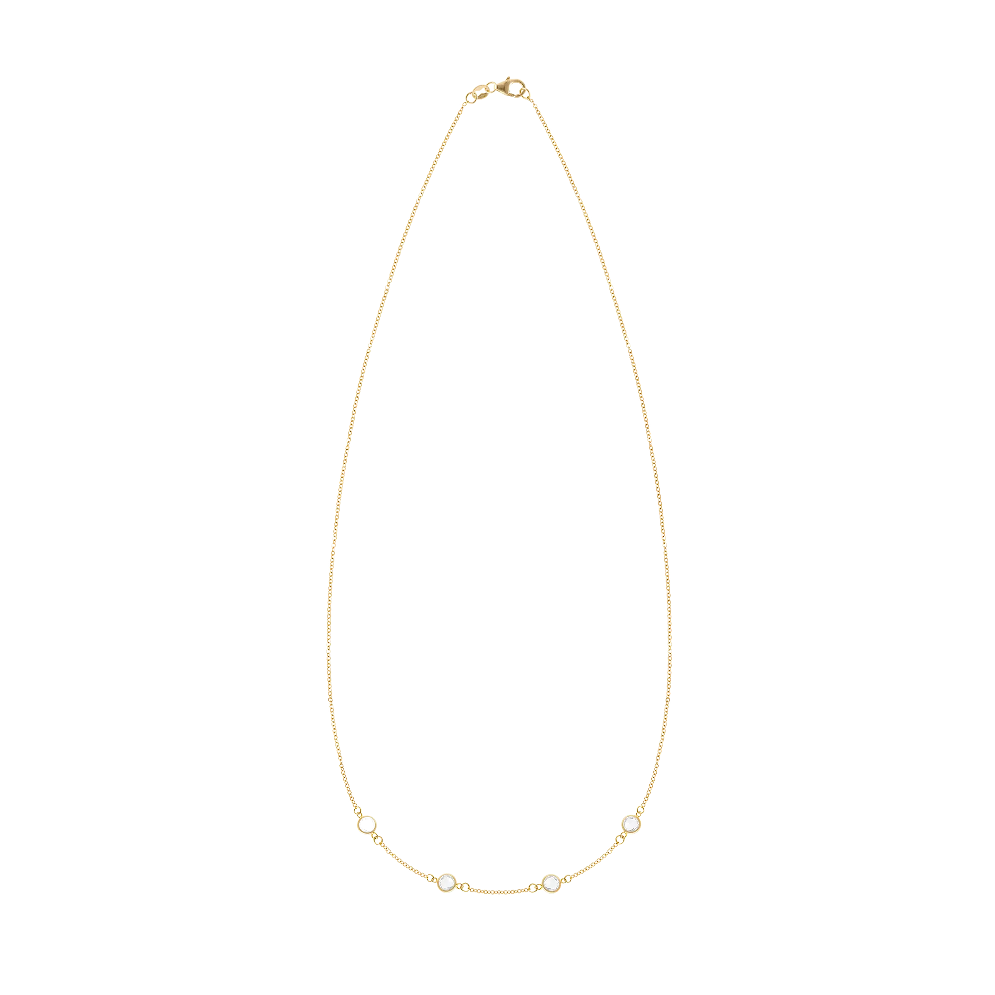 Delicate Personalized Necklace with 4 Gemstone
