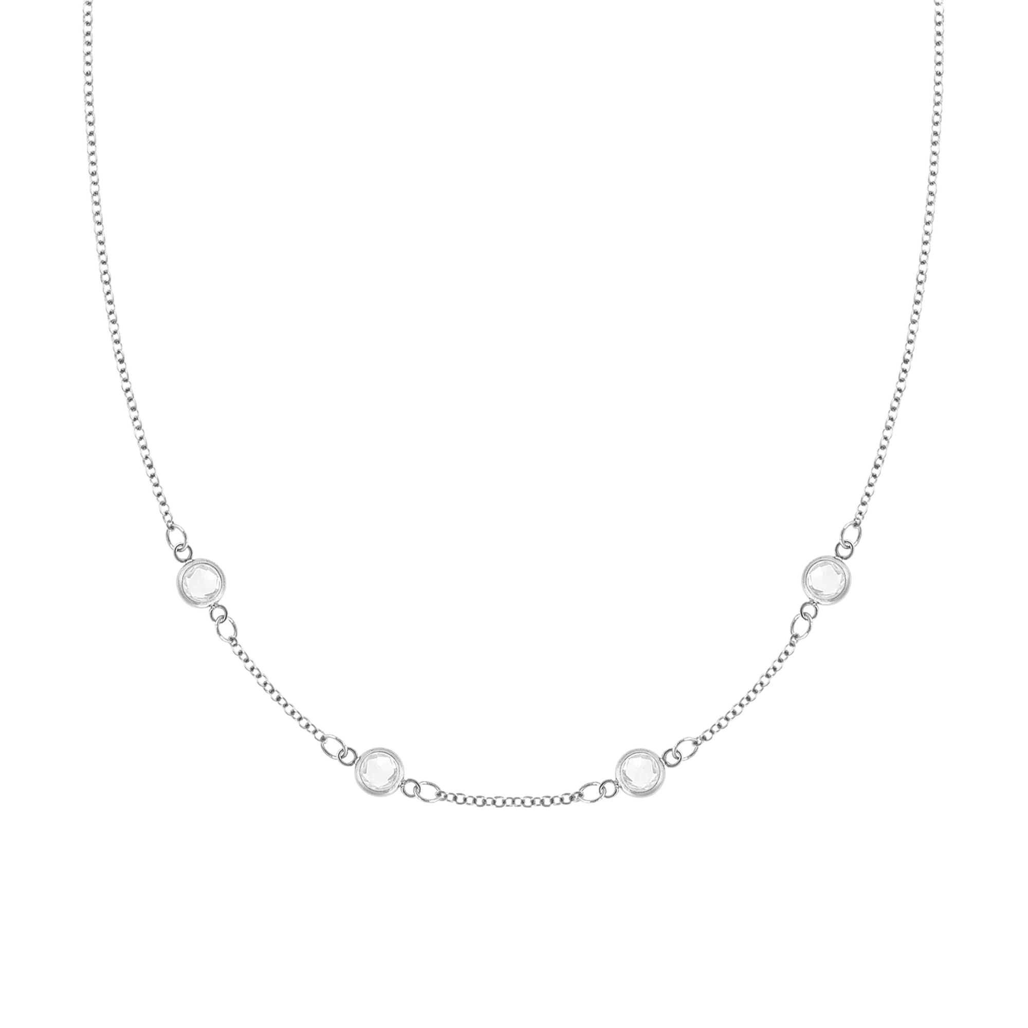 Delicate Personalized Necklace with 4 Gemstone