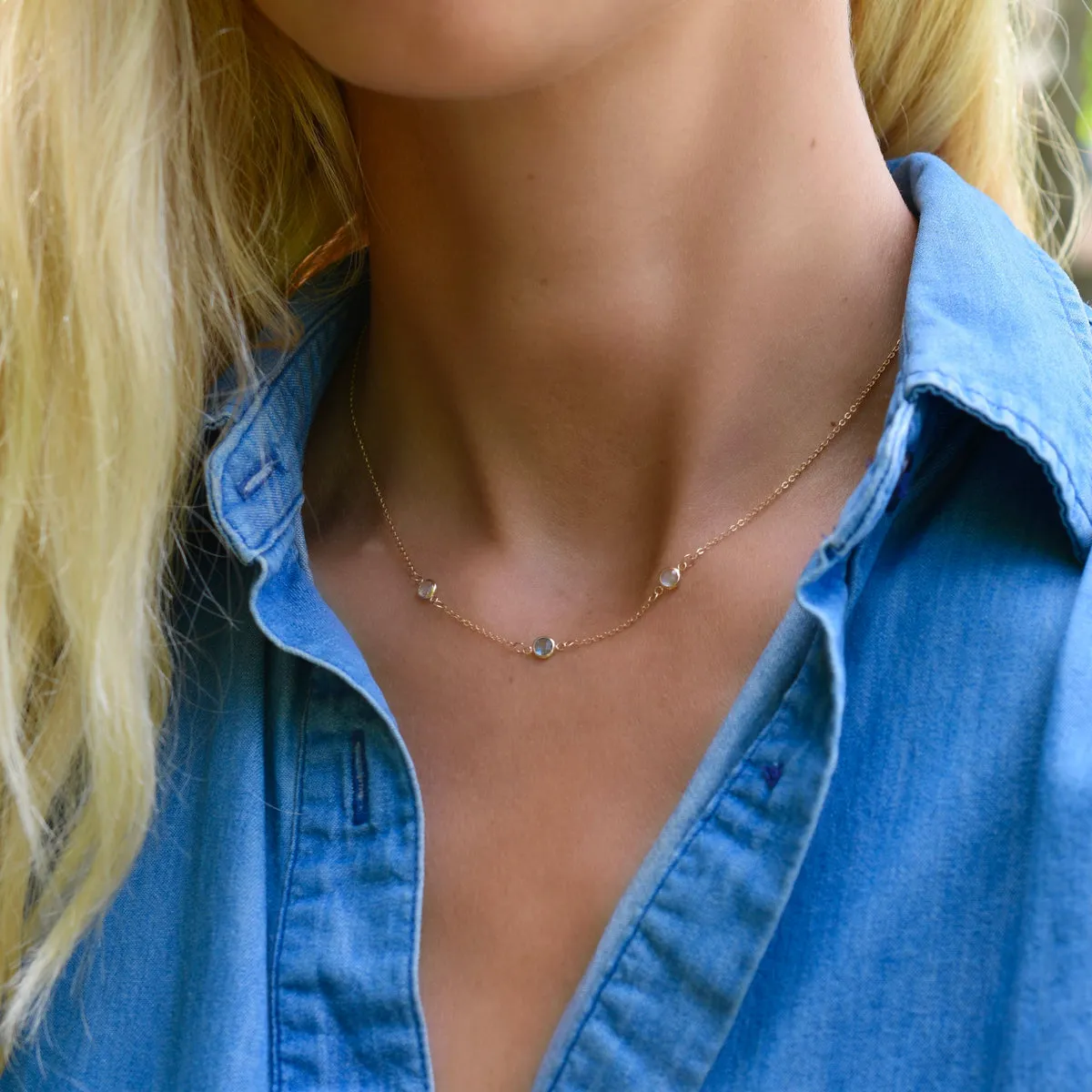 Delicate Personalized Necklace with Gemstone