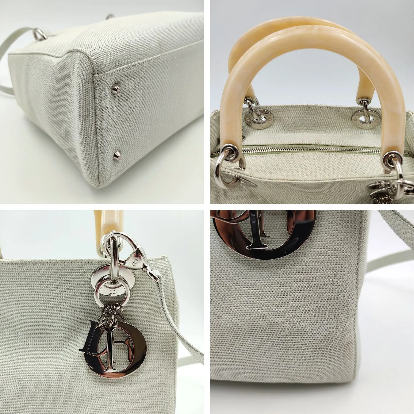 DIOR Dior Christian Dior Lady Dior bag in pastel water green canvas