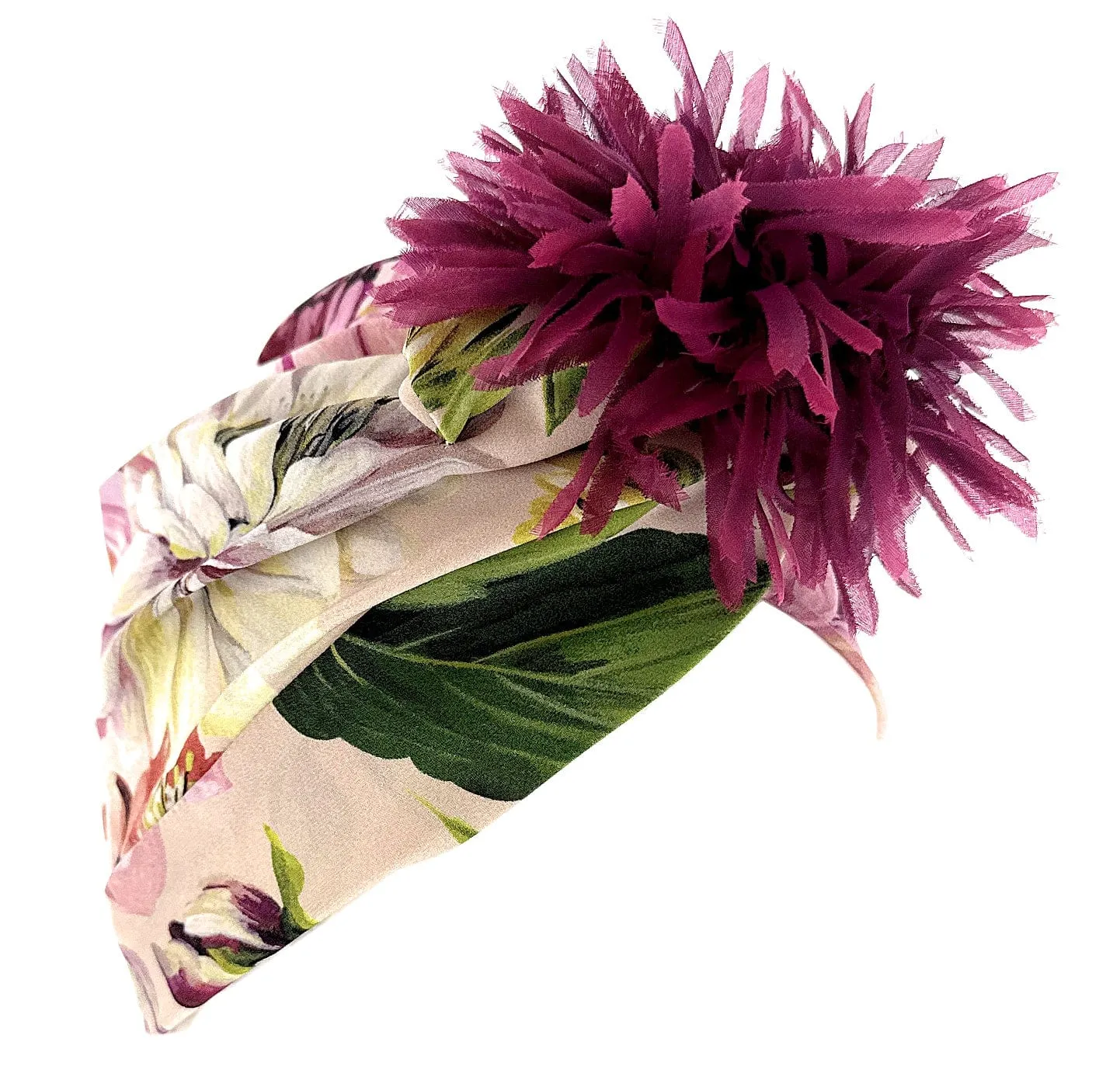 Dolce & Gabbana  Floral Turban Headpiece with Flower Detail-S
