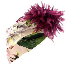 Dolce & Gabbana  Floral Turban Headpiece with Flower Detail-S