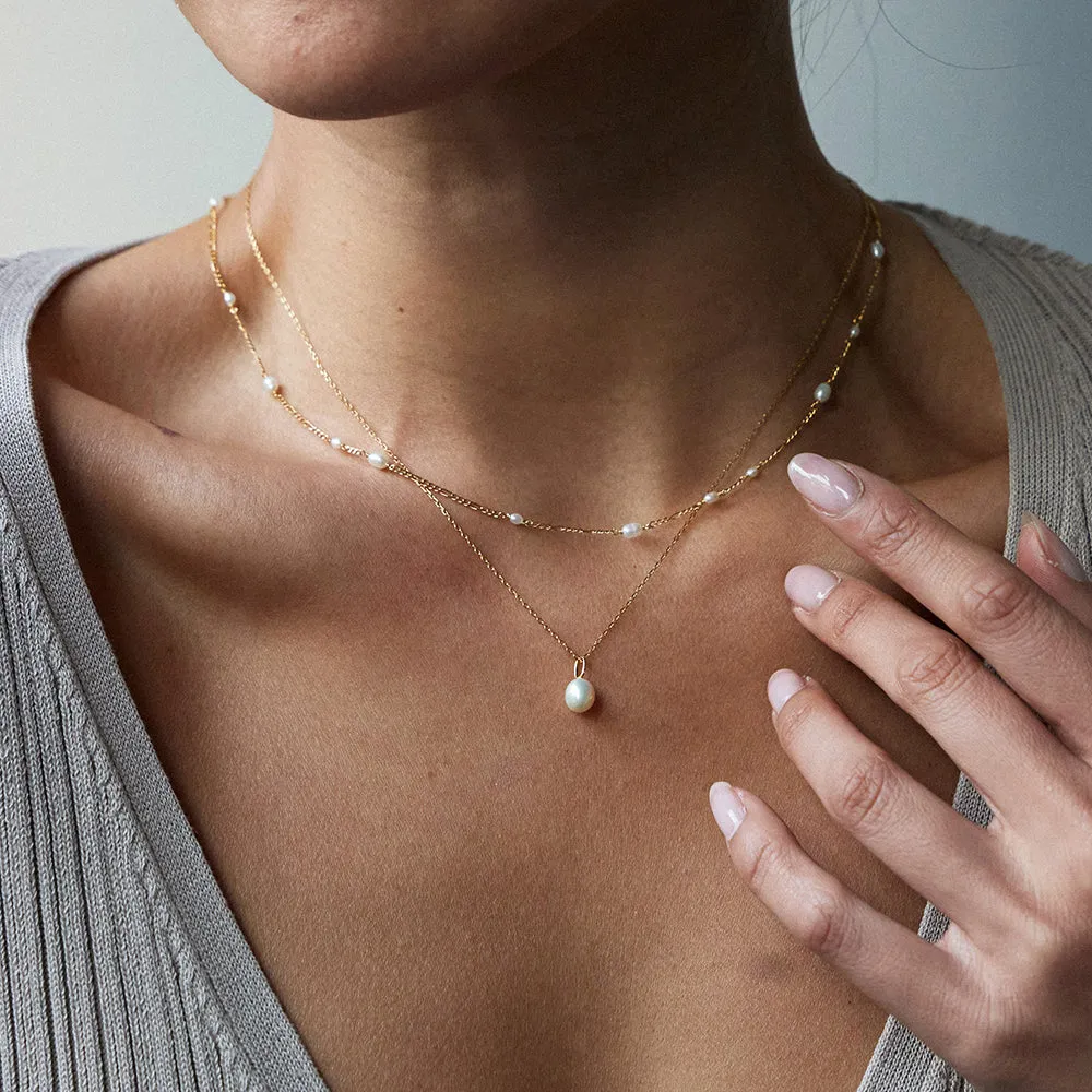 Edith Pearl Necklace Sterling 925 - Gold
