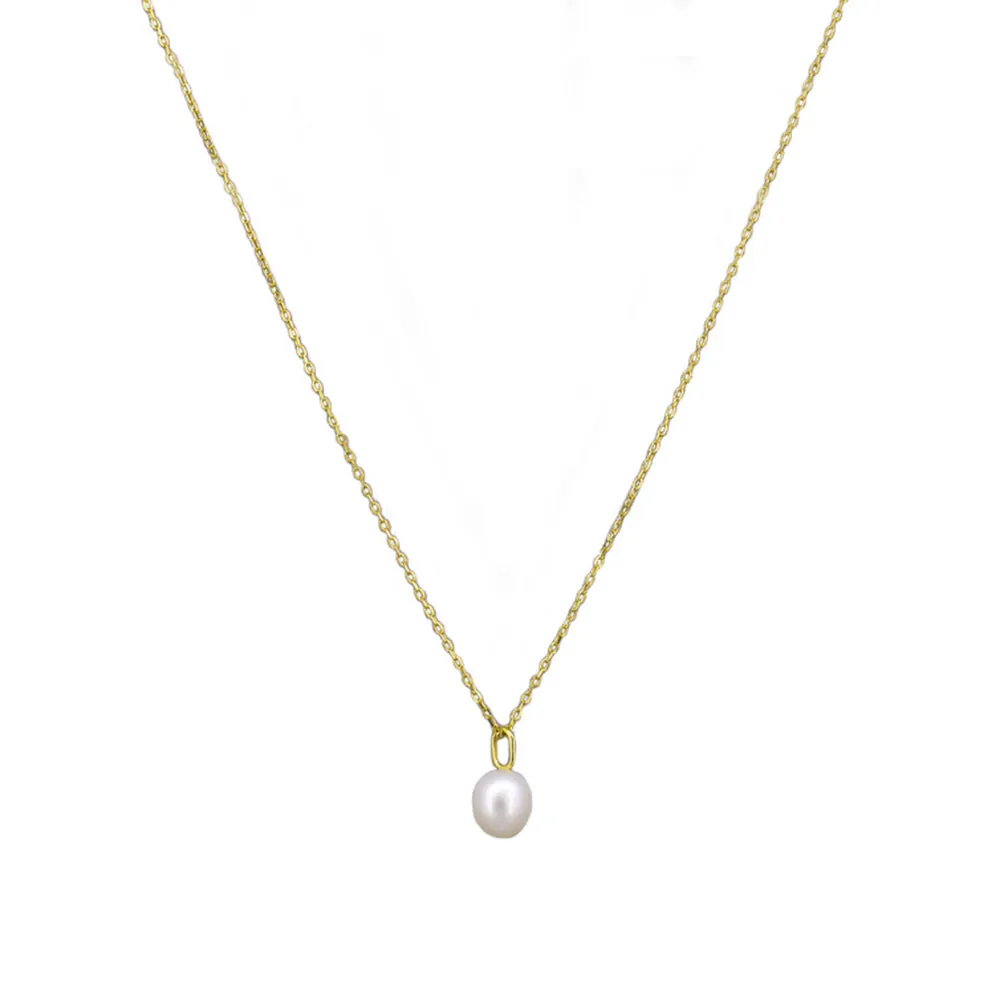 Edith Pearl Necklace Sterling 925 - Gold
