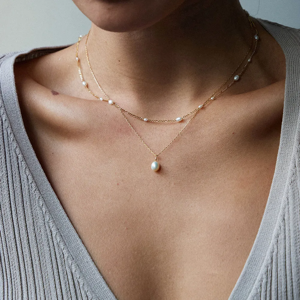 Edith Pearl Necklace Sterling 925 - Gold