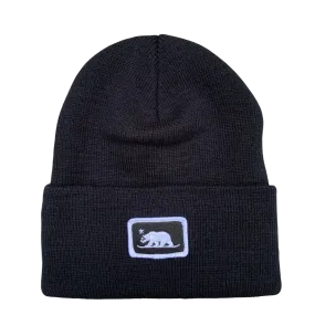 Embroidered Snowboard Bear Patch Beanie
