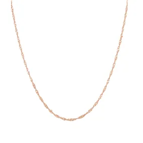 Fine Singapore Chain Necklace Rose Gold