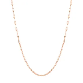 Flattened Rolo Chain Necklace Rose Gold