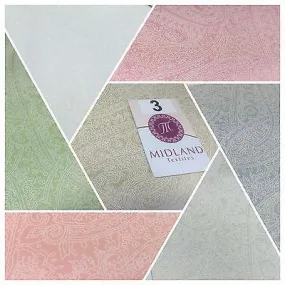 Floral Paisley Pastel white lacquer Print Fabric 100% Cotton 44" Wide  M527 Mtex