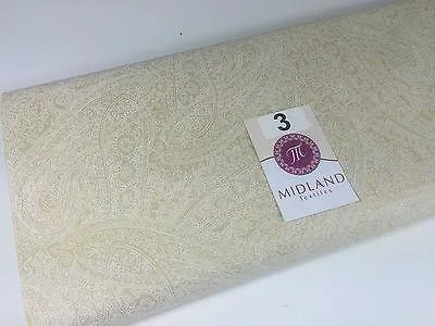 Floral Paisley Pastel white lacquer Print Fabric 100% Cotton 44" Wide  M527 Mtex