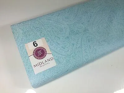 Floral Paisley Pastel white lacquer Print Fabric 100% Cotton 44" Wide  M527 Mtex