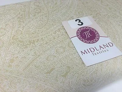 Floral Paisley Pastel white lacquer Print Fabric 100% Cotton 44" Wide  M527 Mtex