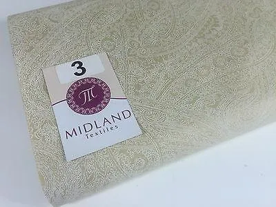 Floral Paisley Pastel white lacquer Print Fabric 100% Cotton 44" Wide  M527 Mtex